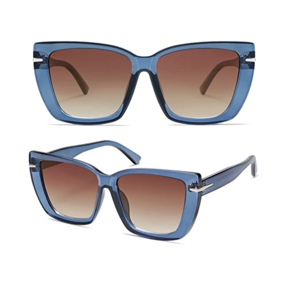 New Blue Oversized Cat Eye Womens Retro Vintage 70s Trendy Stylish Shade main image 4